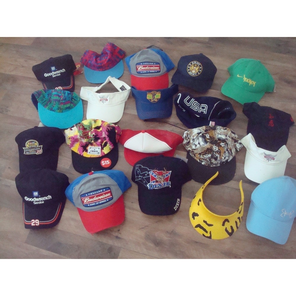 20 NASCAR OLYMPIC‎ RARE SPORTS STRAPBACK 90S WHOLESALE LOT HATS VINTAGE HAT CAP